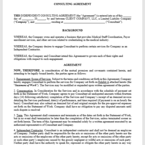 consulting agreement